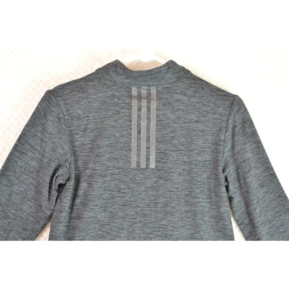 Adidas Boys 10/12 (M) All Sport Gray Heather Quarter Zip Pullover Shirt